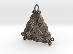 Borre Style Trinity Pendant in Polished Bronzed-Silver Steel