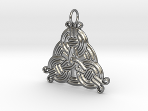 Borre Style Trinity Pendant in Natural Silver