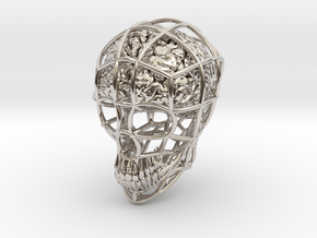 Skull-i ( Brain ) in Rhodium Plated Brass