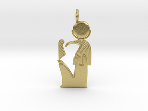 Djehuty / Thoth (Lunar version) amulet in Natural Brass