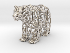 Grizzly Bear (adult) in Rhodium Plated Brass