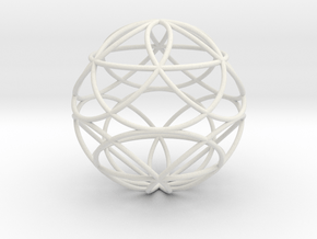 3D 50mm Orb of Life (3D Seed of Life) in White Natural Versatile Plastic