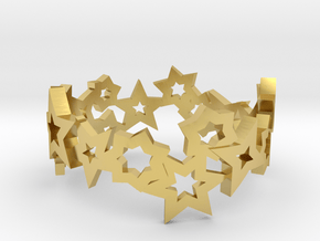 Stars Ring in Polished Brass: 7 / 54