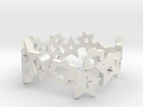 Stars Ring in White Natural Versatile Plastic: 7.5 / 55.5