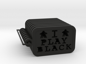I PLAY BLACK - Meeple Keychain (8) in Black Natural Versatile Plastic