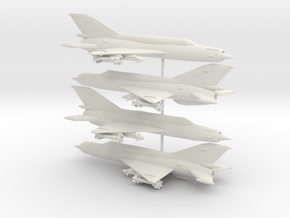 1-285 MiG-21bis 'Fishbed-N' x4 in White Natural Versatile Plastic