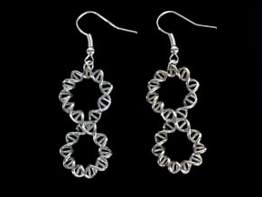 Infinity DNA Earrings in Polished Silver