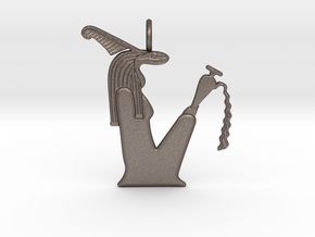 Kebehwet amulet (Serpent version) in Polished Bronzed-Silver Steel