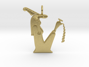 Kebehwet amulet (Serpent version) in Natural Brass