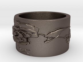 Hummingbird v2 Ring  in Polished Bronzed-Silver Steel: 4 / 46.5
