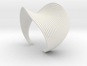 VEIN Cuff Bracelet in White Natural Versatile Plastic: Medium