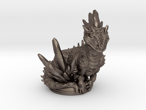 Crystal Dragon 54mm in Polished Bronzed-Silver Steel