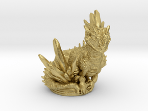 Crystal Dragon 54mm in Natural Brass