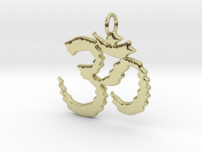 Om in waves in 18k Gold Plated Brass