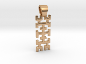 Hilbert curve [pendant] in Polished Bronze