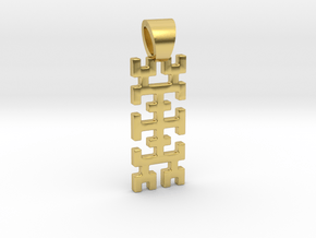 Hilbert curve [pendant] in Polished Brass
