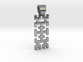 Hilbert curve [pendant] in Polished Silver