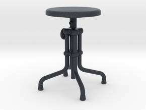 Miniature Isaac Counter Low Stool - Gramercy Home in Black PA12: 1:12