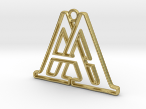 Monogram with initials A&A in Natural Brass