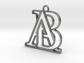 Monogram with initials A&B in Natural Silver