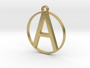Letter A in Natural Brass