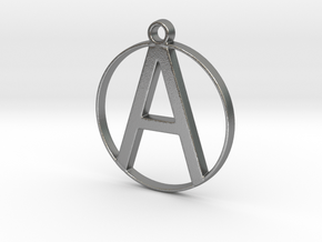 Letter A in Natural Silver
