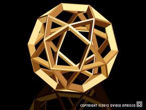 Polyhedral Sculpture #21A in Polished Gold Steel