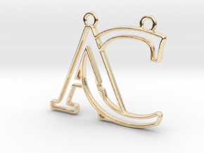 Monogram with initials A&C in 14k Gold Plated Brass