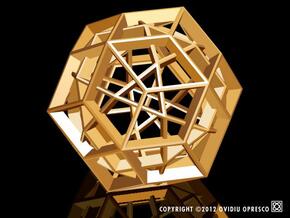 Polyhedral Sculpture #23A in Polished Gold Steel