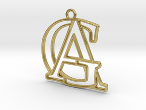 Monogram with initials A&G in Natural Brass