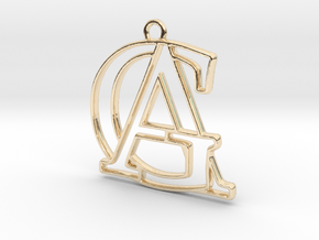 Monogram with initials A&G in 14K Yellow Gold