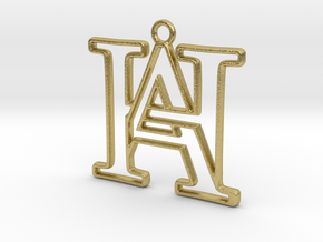 Monogram with initials A&H in Natural Brass