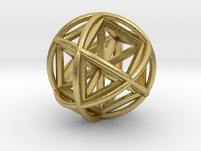 Vector EquilibriSphere w/Nested Vector Equilibrium in Natural Brass