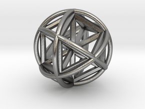 Vector EquilibriSphere w/Nested Vector Equilibrium in Natural Silver