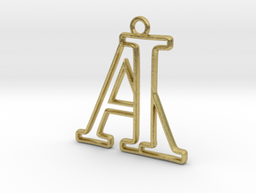 Monogram with initials A&I in Natural Brass