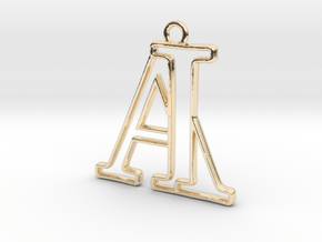 Monogram with initials A&I in 14k Gold Plated Brass