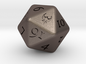 D20 D&D Paladin's Dice in Polished Bronzed-Silver Steel