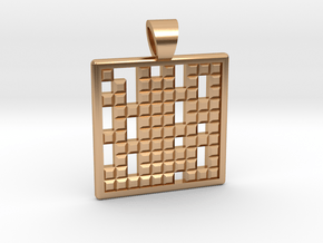 Primes's grid [pendant] in Polished Bronze