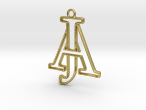 Monogram with initials A&J in Natural Brass