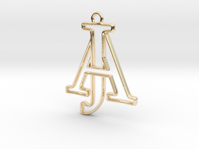 Monogram with initials A&J in 14K Yellow Gold