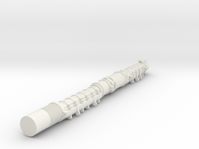 1/56 Thermal Sleeved 100 mm length Tank Gun in White Natural Versatile Plastic