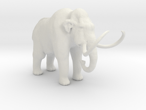 HO Scale Woolly Mammoth in White Natural Versatile Plastic