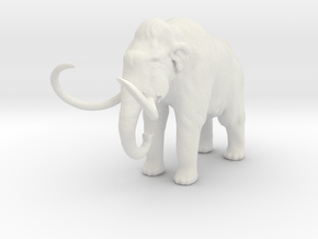 O Scale Woolly Mammoth in White Natural Versatile Plastic