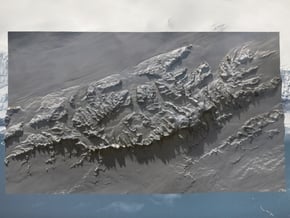 Vinson Massif / Mount Vinson Map in Natural Full Color Sandstone
