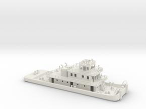 Pusher Boat N Scale in White Natural Versatile Plastic