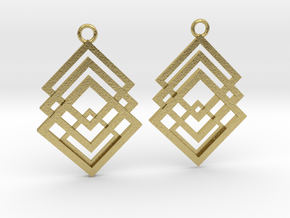 Geometrical earrings no.1 in Natural Brass: Small