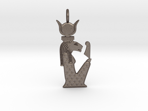 Sekhmet-Nut / Nebetuu amulet in Polished Bronzed-Silver Steel