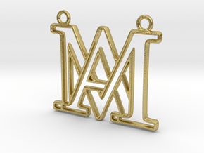 Monogram with initials A&M in Natural Brass