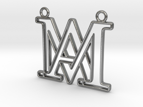 Monogram with initials A&M in Natural Silver