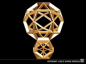 Polyhedral Sculpture #25 in Polished Gold Steel